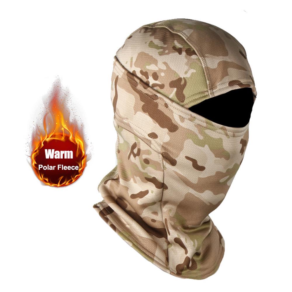 Camouflage Fleece-Lined Winter Balaclava for Cold Weather Cycling One Size