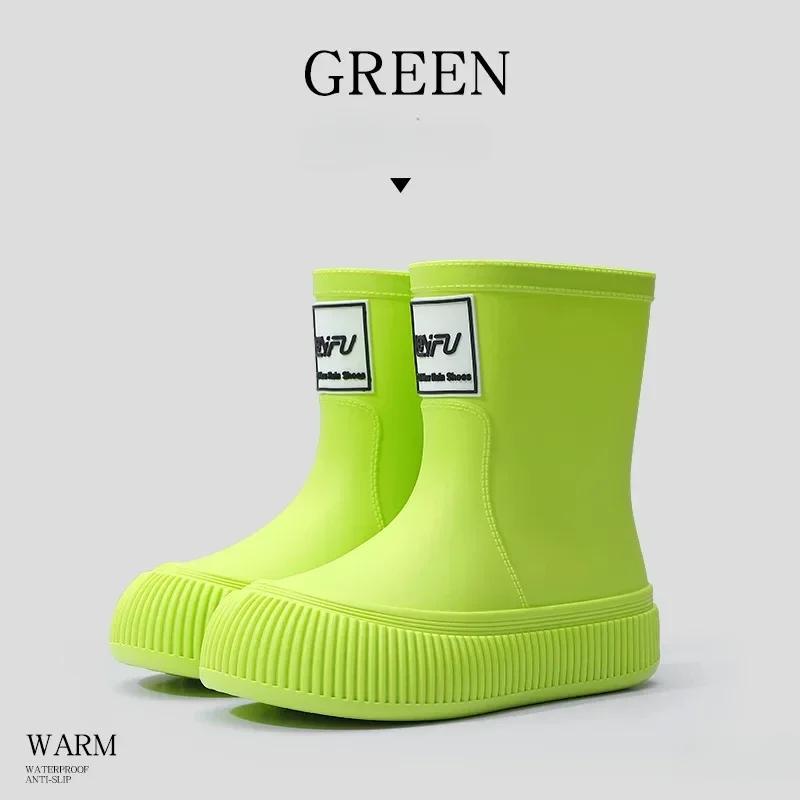 

Женские дождевые сапоги Мягкие рыболовные сапоги Женские дождевые сапоги средней длины Нескользящая водонепроницаемая обувь Износостойкая обувь на платформе Botas 40-41