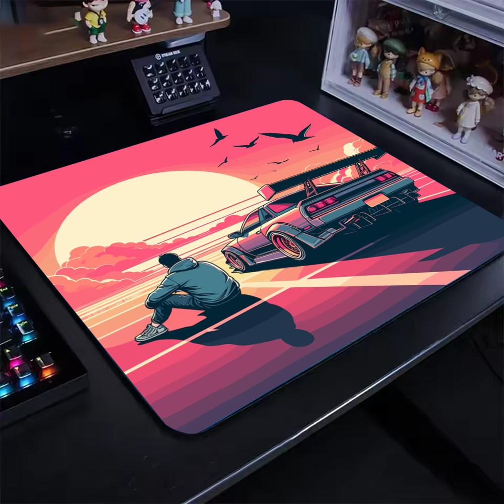 Racing Car Anime Mouse Pad Mini Gaming Desk Mat Retro Sport Drift Printed Anti‑Slip Mousepad for PC Laptop Gamer Accessories