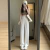 Ice Silk Acetate Wide-leg Pants for Women In Summer Thin Versatile Casual Floor Pants High Waist Droop Loose Pants for Women