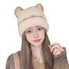 Knitted Plush Hat Women's Autumn and Winter Furry Thickened Warm Fisherman Hat Cute Face Showing Small Wool Hat New Style