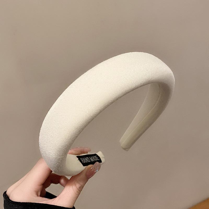 Fashion Solid Color Hair Bands Girls Vintage Elastic Headbands Sponge Hairbands Hair Hoop Korean Hair Accessories for Women