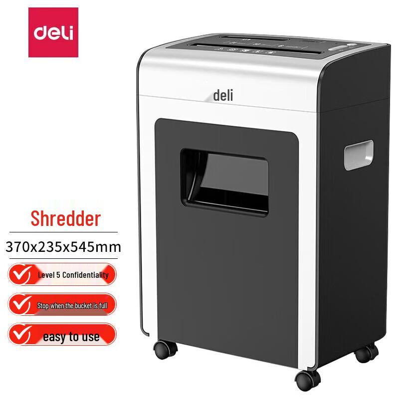 

Deli 9914 P-5 Cross-Cut Paper Shredder CN plug (adapter included)