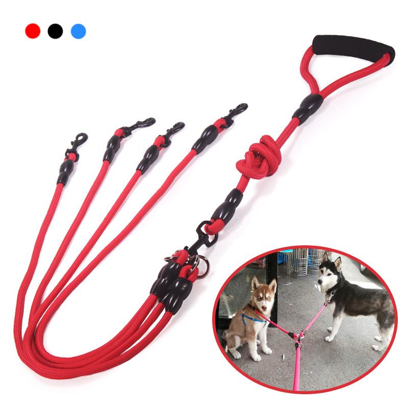 Pet Dog Leash Nylon Rope Double Dual Two Heads Dogs Leash 2 Way Coupler Walk Two And More Dogs Collars Harness Leads Dog Leashes