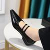 2025 New Fashion  High Quality Pointed Toe Women Mary Jane Shoes Fashion Shallow Dress Low Heel  Shoes