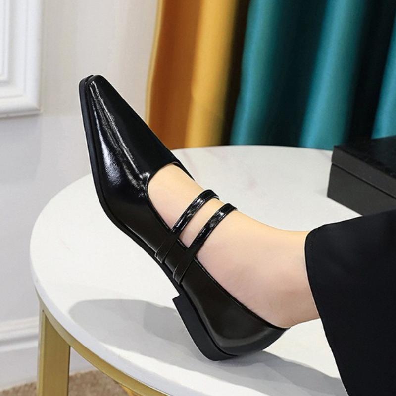 2025 New Fashion High Quality Pointed Toe Women Mary Jane Shoes Fashion Shallow Dress Low Heel Shoes