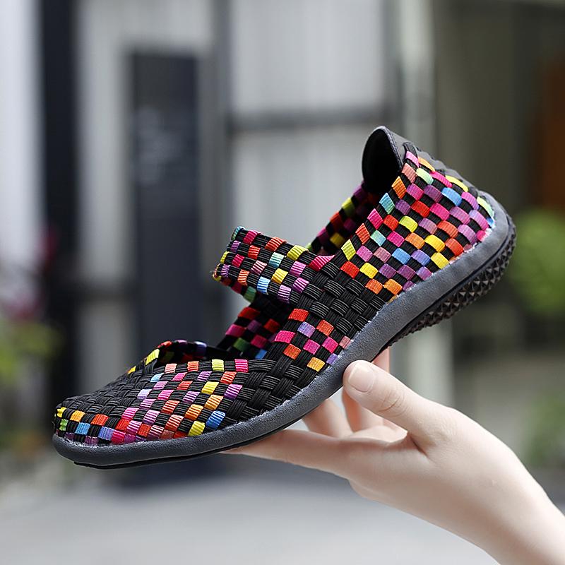 

Новая женская тканая обувь большого размера, спортивная повседневная обувь 35–42 39 чёрный