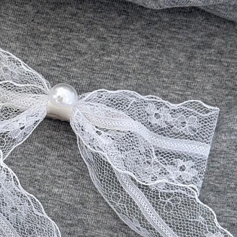 2pcs French Imitation Pearls Lace Bows Hair Clip Elegant Hair Accessories For Women Girls Bridal Party Everyday Use