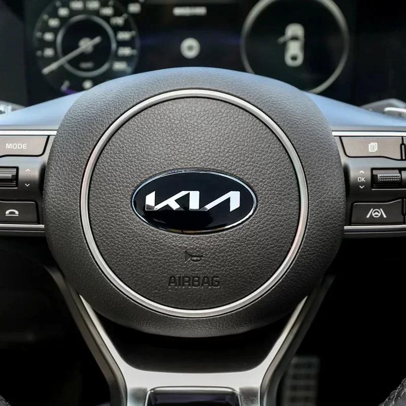 2026 Heißer Autoaufkleber Auto Lenkrad Mittel Emblem Aufkleber Dekoration Für KIA EV6 Sorento Niro Stinger Ceed Carnival K5 K9 S