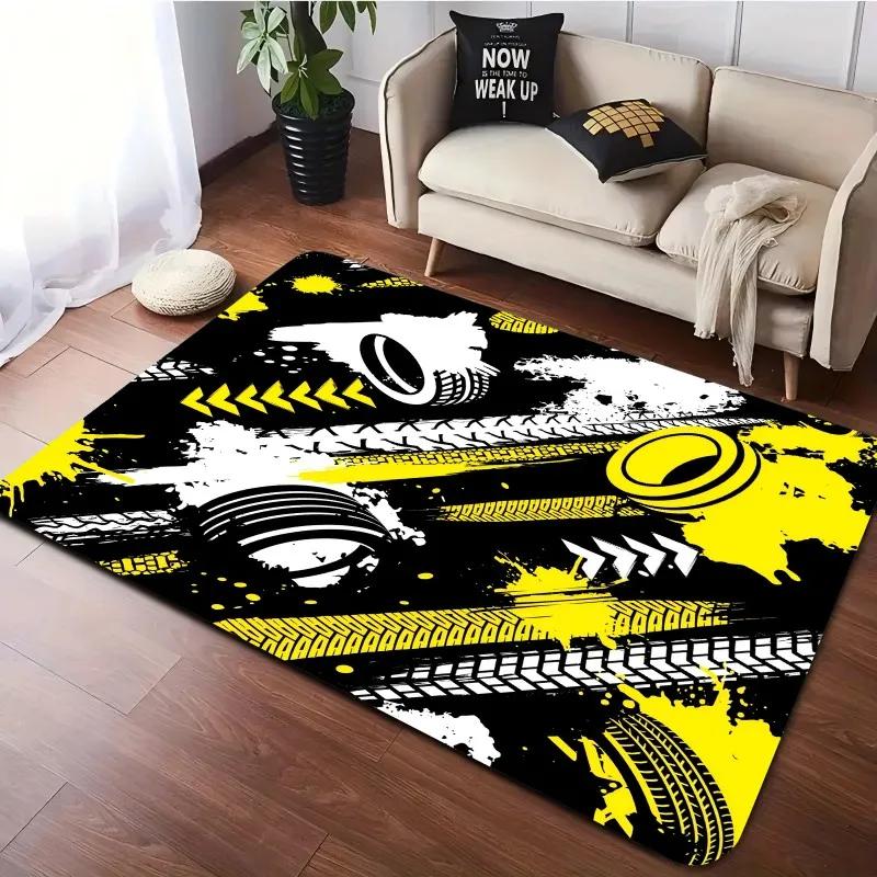 Kings of Roads Kolorowe samochody wyścigowe Drukuj dywan antypoślizgowy do salonu sypialni nadający się do prania w pralce prostokątna mata podłogowa