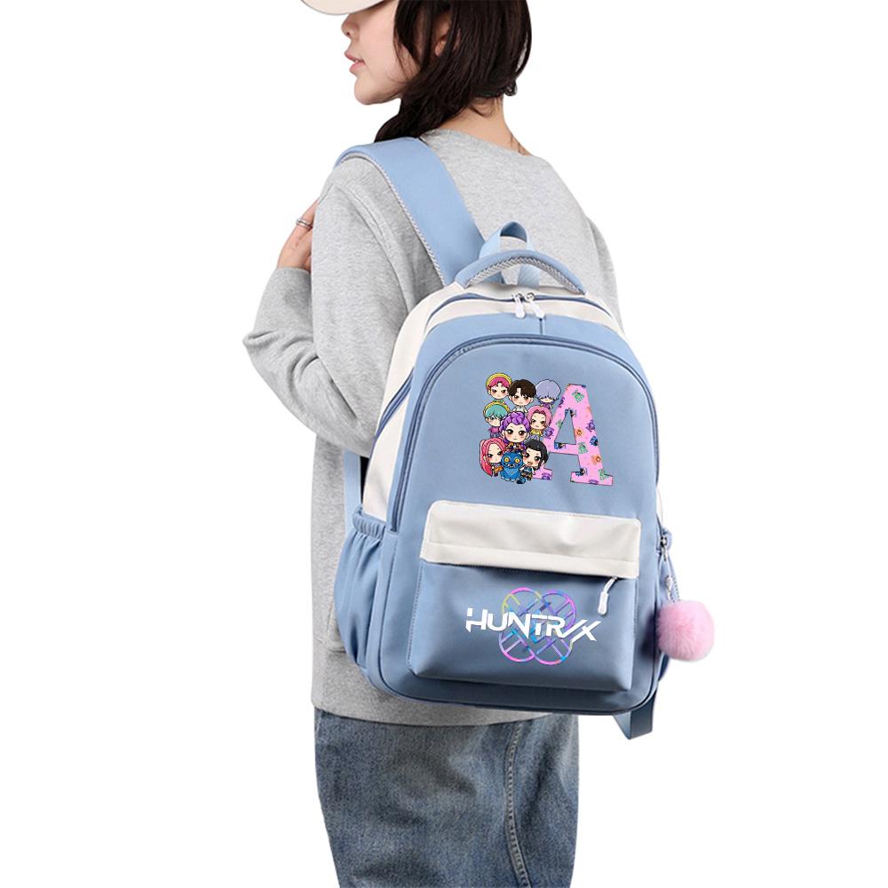 26 English Letter K-Pop Printed Backpack for Teenger Student Girl Boy Schoolbag Bookbag Kid Gift Women Large Capacity Waterproof Travel Bag Mochila
