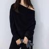 Korean Style Off-the-Shoulder Slimming Knit Top - 2026 Autumn Collection for Women
