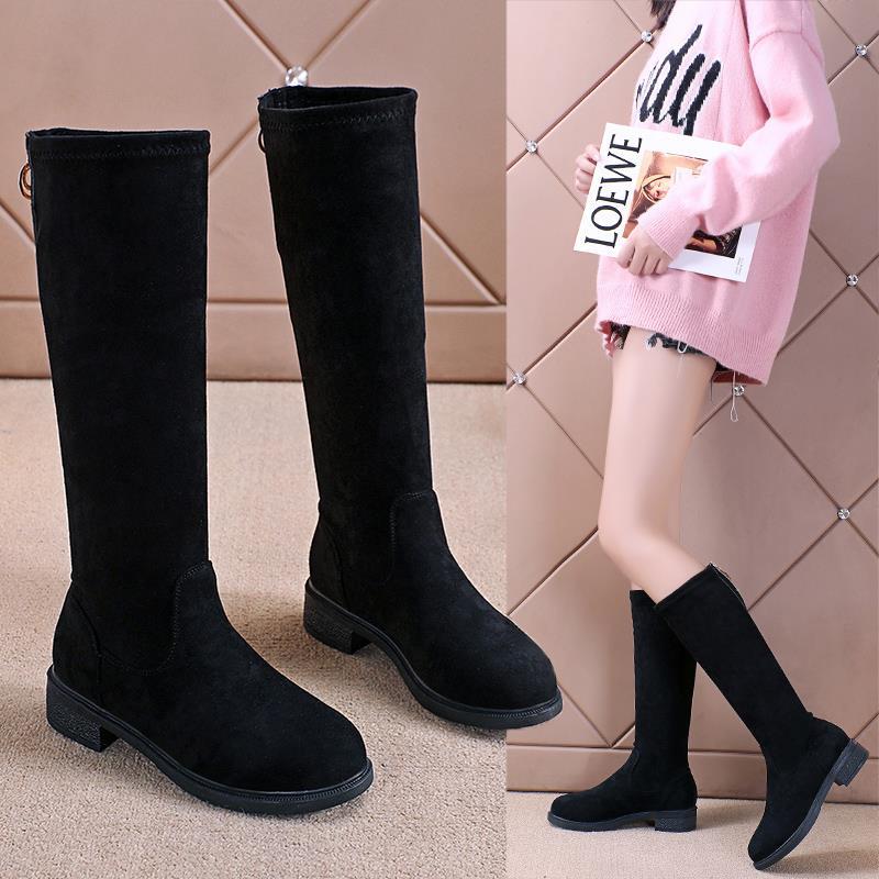 High boots knee small medium boots elastic new velvet autumn and winter boots women but look thin and fashionable
