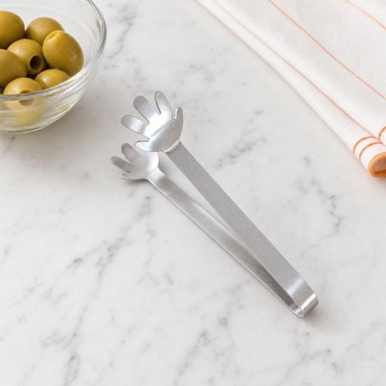 2Pcs Mini Serving Tongs, Compact Stainless Steel Ice Tongs, Hand Palm/Round Spoon/Shell Shape Sugar Cube Tongs for Tea, Charcuterie Board, Party Food