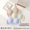 Cool Underwear Double Thin Shoulder Straps Adjustable Lace Bra Breathable Soft Support Gather and Close Sub-breasts Traceless Bra