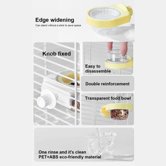 Parrot Food Pot High Elastic Design Easy Installation Cleaning Transparent Bowl Parrot Cage Accessory