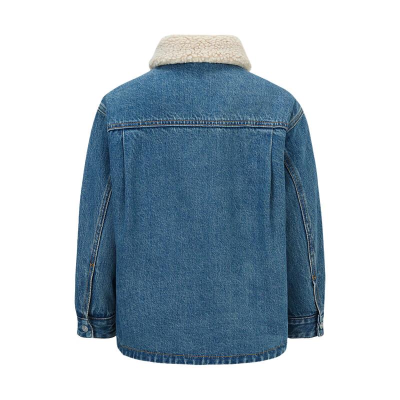 little MO&Co. Kids Fleece-Lined Denim Jacket 110/56