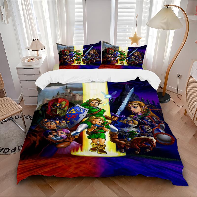 3Pcs Heroic Adventure Light Vs Darkness Bedding Set Soft Fabric Duvet Cover Pillowcases Home Christmas Xmas Halloween Gift 1 Duvet Cover 2 Pillowcase
