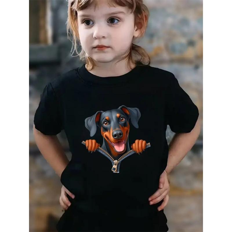 Cotton 100% Graphic T Shirts Summer 2025 Kids Clothes Round Neck Kids T Shirt Cute Girls Top Clothes Animal Children's T-Shirt Short Sleeve