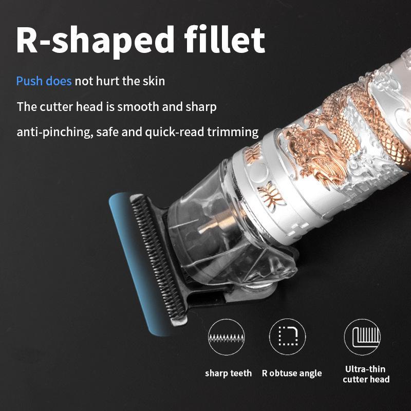 Retro Style USB Rechargeable Electric Hair Clipper & Razor with Carved Design