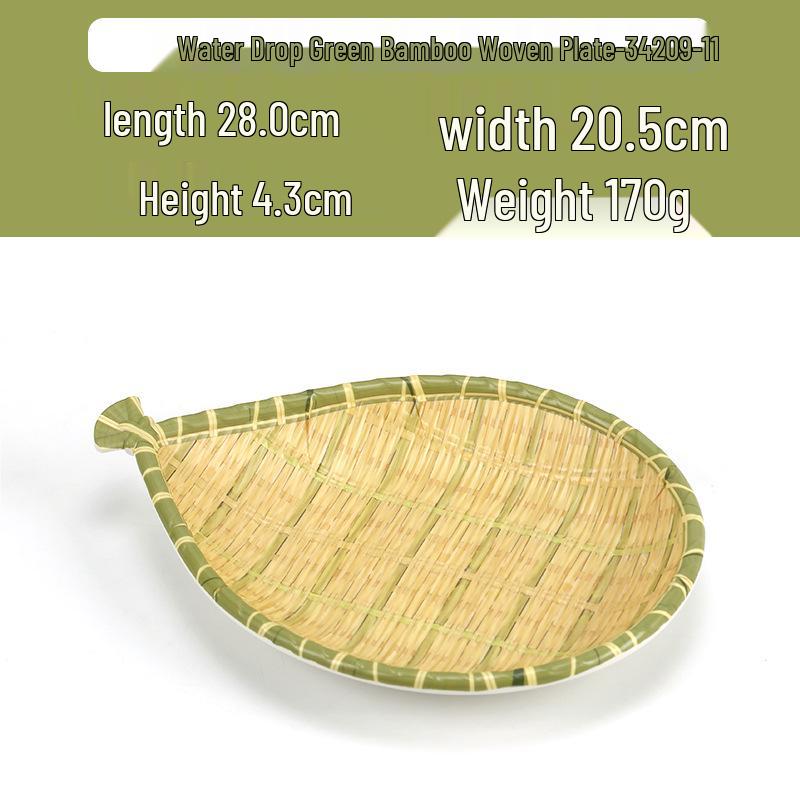 Kreativní obdélníkový porcelánový talíř ve stylu bambusu na sushi, BBQ, svačiny a dezerty