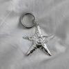 Stylish Metal Keychain Starfish Shape Key Ornament Fashionable Key Pendant Perfect for Enhancing the Look of Bag and Key