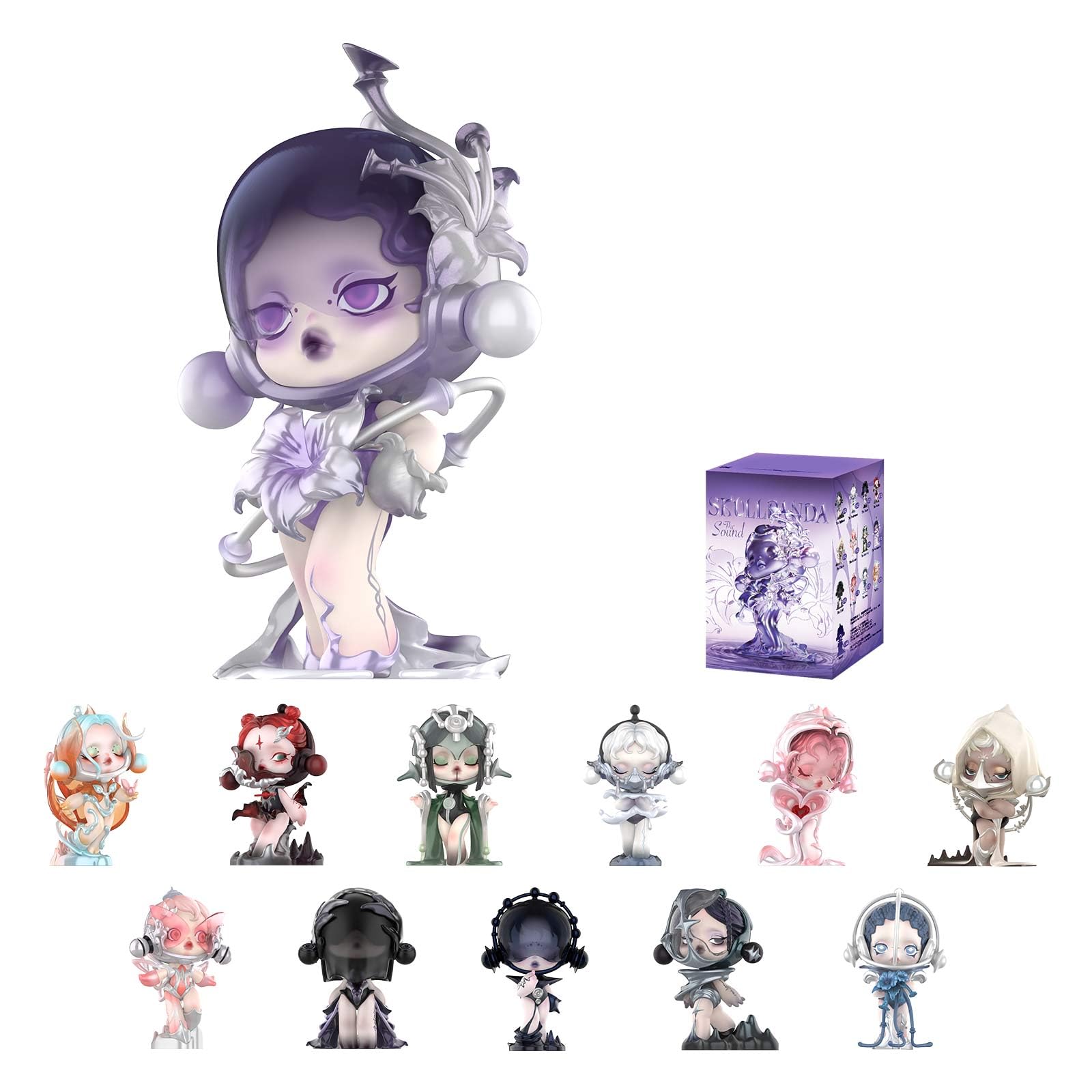 

POP MART SKULLPANDA Серия Звук Skull Panda Сюрприз Бокс Случайный Дизайн Фигурка Коллекционные Игрушки Дом Праздник День Рождения Одиночная Коробка Фигурки, Фигурки,