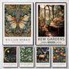 Vintage William Morris Exhibition Butterfly Moon & Stars Art Poster Canvas Painting Wall Prints Picture Living Room Home Decor