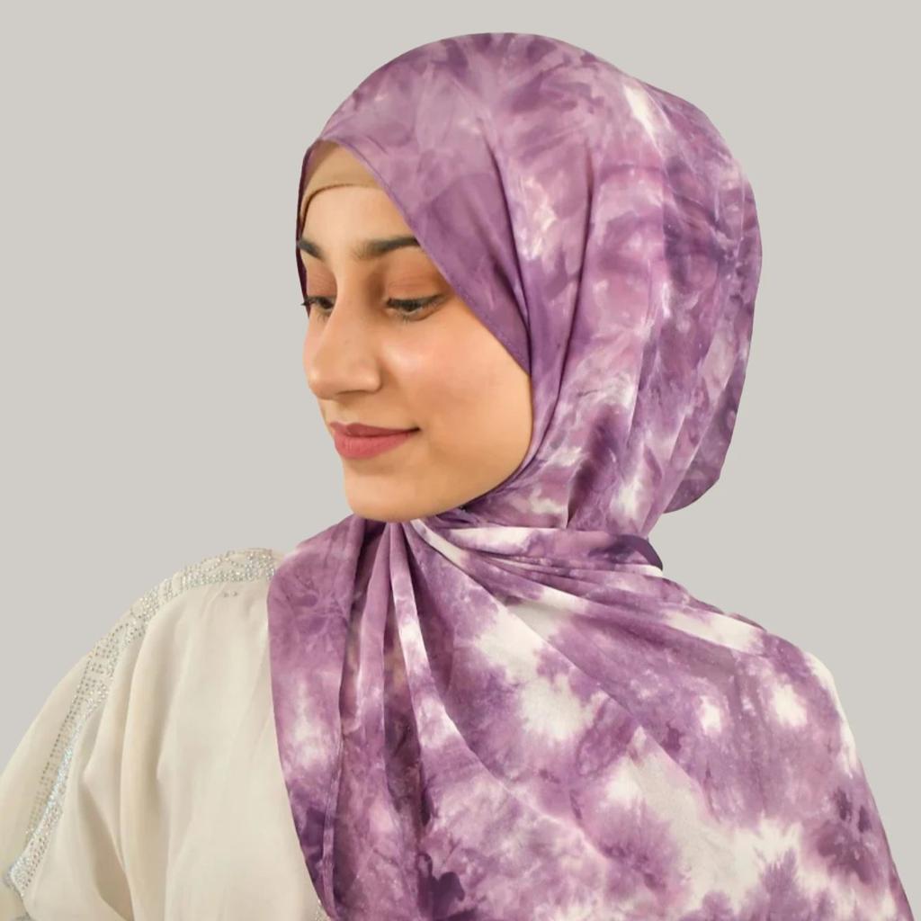 Fashion Watercolour Printed Cotton Modal Scarf Hijab for Women Muslim Long Shawls Headband Headwraps Islam Ramadan Prayer Hijab