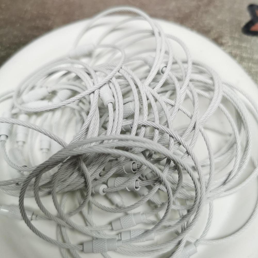 20PCS color paint wire rope 25 colors manufacturer wholesale key ring chain DIY tag cartoon key lanyard accessories