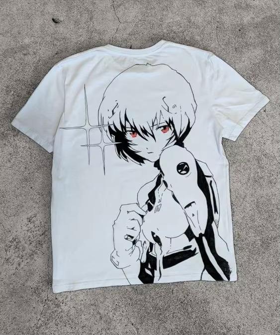 2026 Neues Neon Genesis Evangelion Rei Ayanami Bedrucktes Kurzarm-T-Shirt Herren- und Damen-T-Shirt Herren Oberteil Sport-T-Shirt Tee S