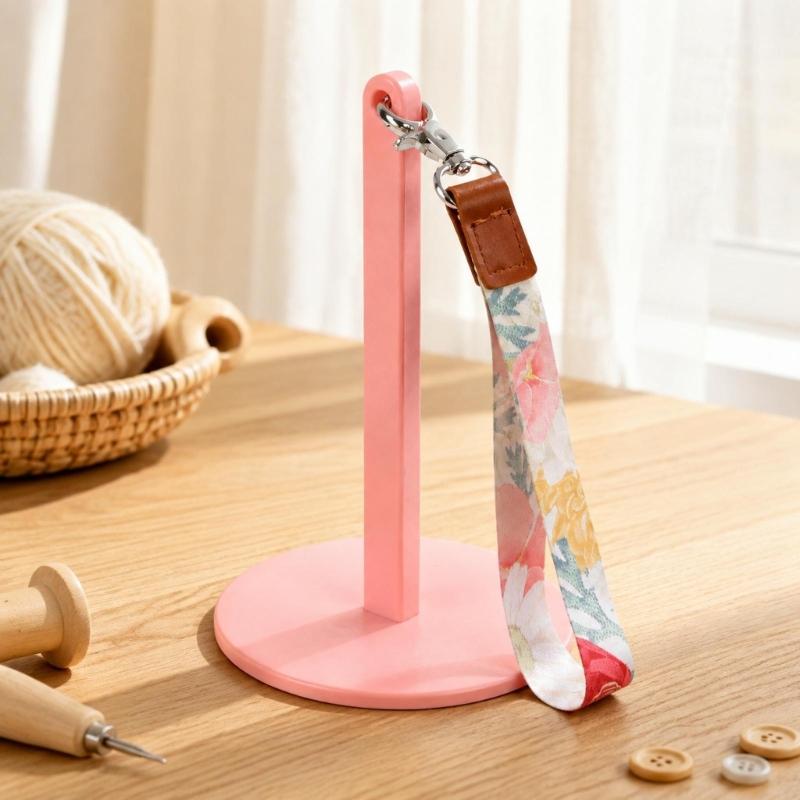 Plastic Knitting Yarn Holder Crochet Yarn Stand, with Removable Wrist Lanyard Vertical Support Post for Crocheting Projects