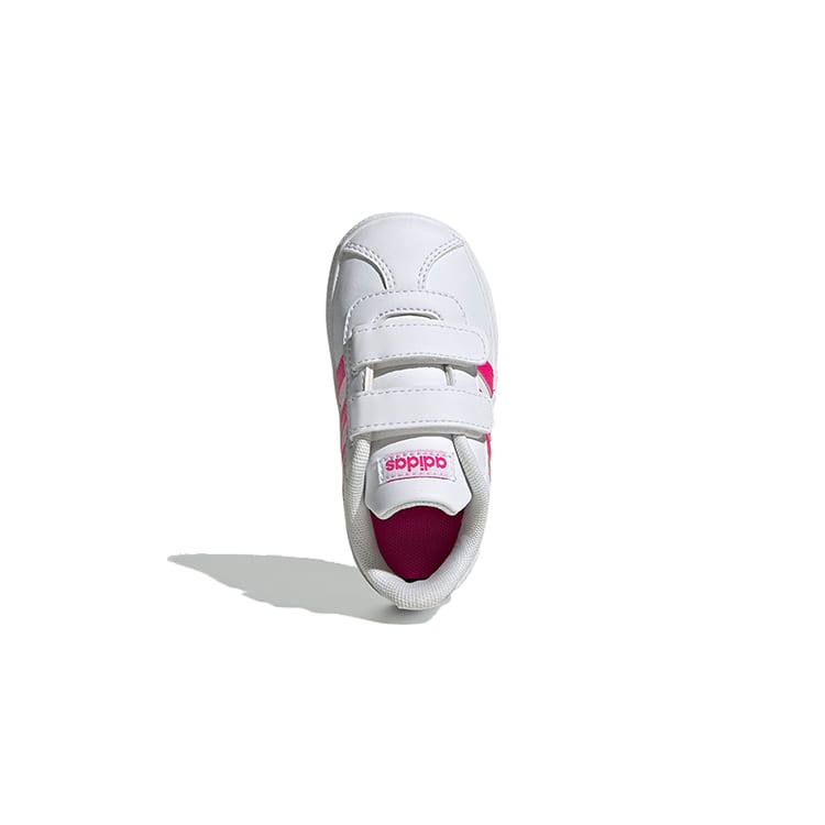 Adidas VL COURT 2.0 Cow Leather Hook and loop Balance Low top Toddler Shoes White Infant And Toddler EG3890