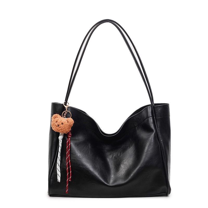 Portable Tote Bag Women's Retro Bag Commuter Shoulder Bag Soft Leather Underarm Bag