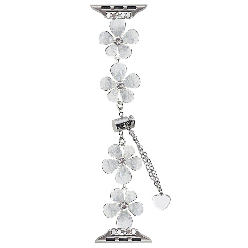 For Apple Watch Series 10 42mm/9 8 7 41mm/SE (2023) SE (2022) SE 6 5 4 40mm/3 2 1 38mm Flower Chain Strap Zinc Alloy Band