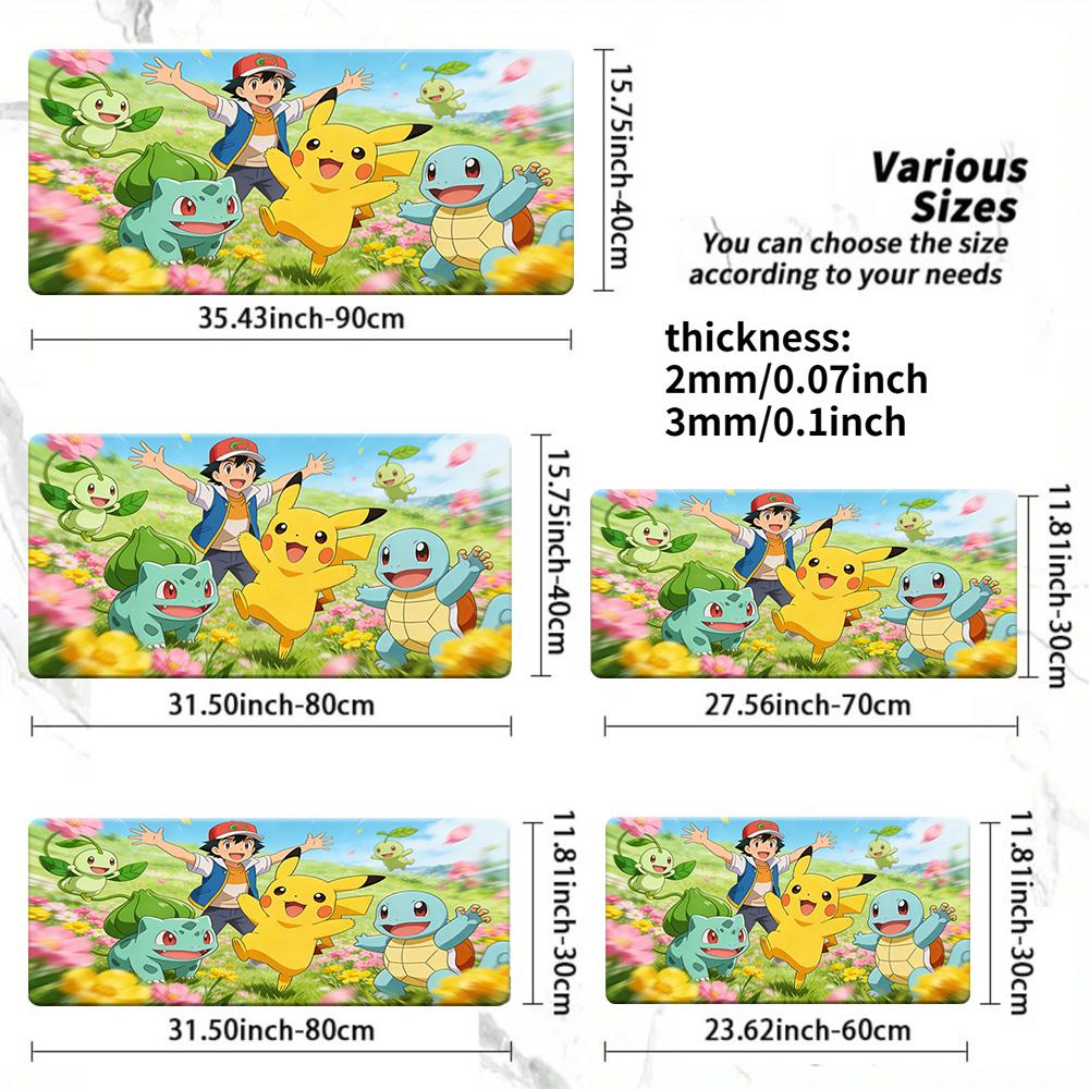 Pokemon Ash Pikachu Gengar Haunted Castle Gaming Mouse Pad NonSlip Desk Mat 30x80x0.2cm