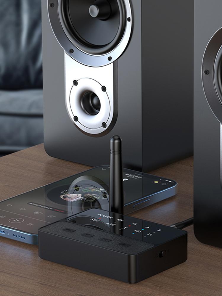 Bluetooth Uyumlu 5.3 APTX/HD/LL Ses Adaptörü 3.5mm AUX/RCA 2'si 1 Arada Kablosuz Stereo Alıcı Verici HIFI Stereo Adaptör