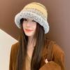 Gorro de lana de punto de moda de otoño e invierno para mujer, cálido gorro de pescador coreano, gorro japonés de gran tamaño