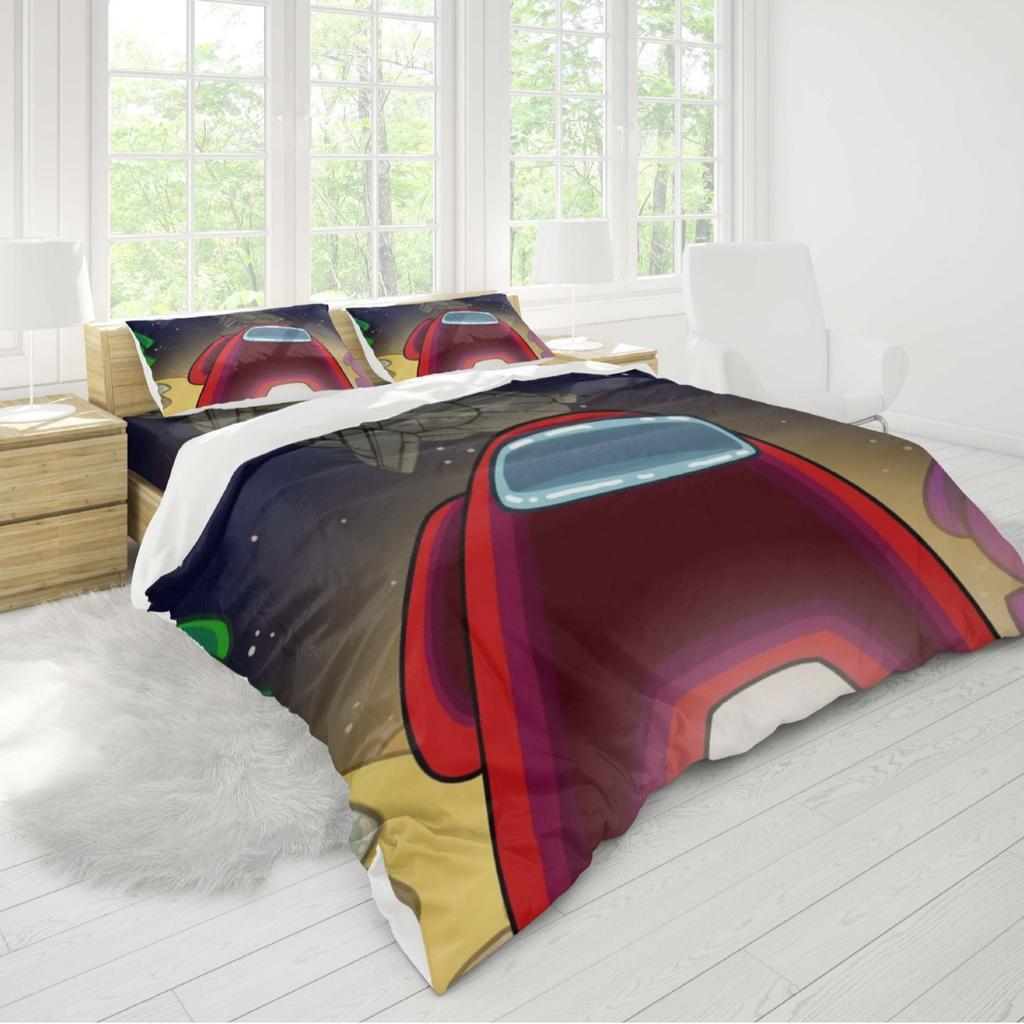 Among Us, 3D Digital Printing Three-Piece Set, Four-Piece Quilt Set.