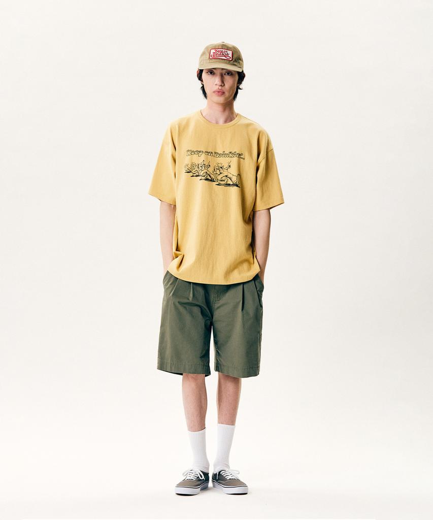 ESPIONAGE Keep On Drinkin Heavyweight Tee Vintage Yellow