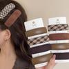 New Fashion Fabric Plaid Side Hair Clips Women Korean Coffee Color Geometric BB Clip Hairpins Hairgrip For Girls Kids Hair Accessories