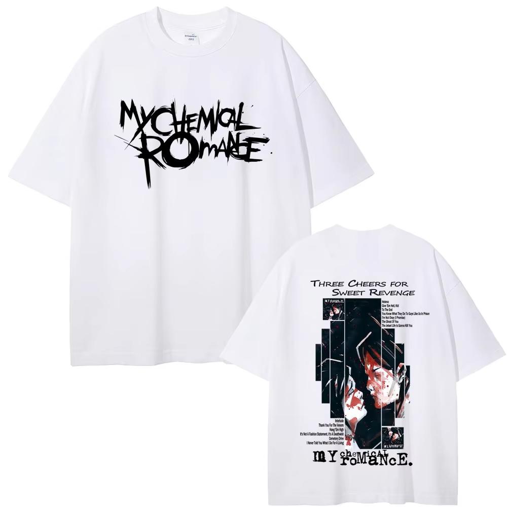 My Chemical Romance album graphics Cotton shirt Men Retro Fashion New Summer Hip hop unisex Short sleeve Loose Tshirt fan gift