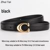 New Women's Smooth Buckle Belt - Alloy Fashion Letter Leather Waist Belt, Korean Style Trend