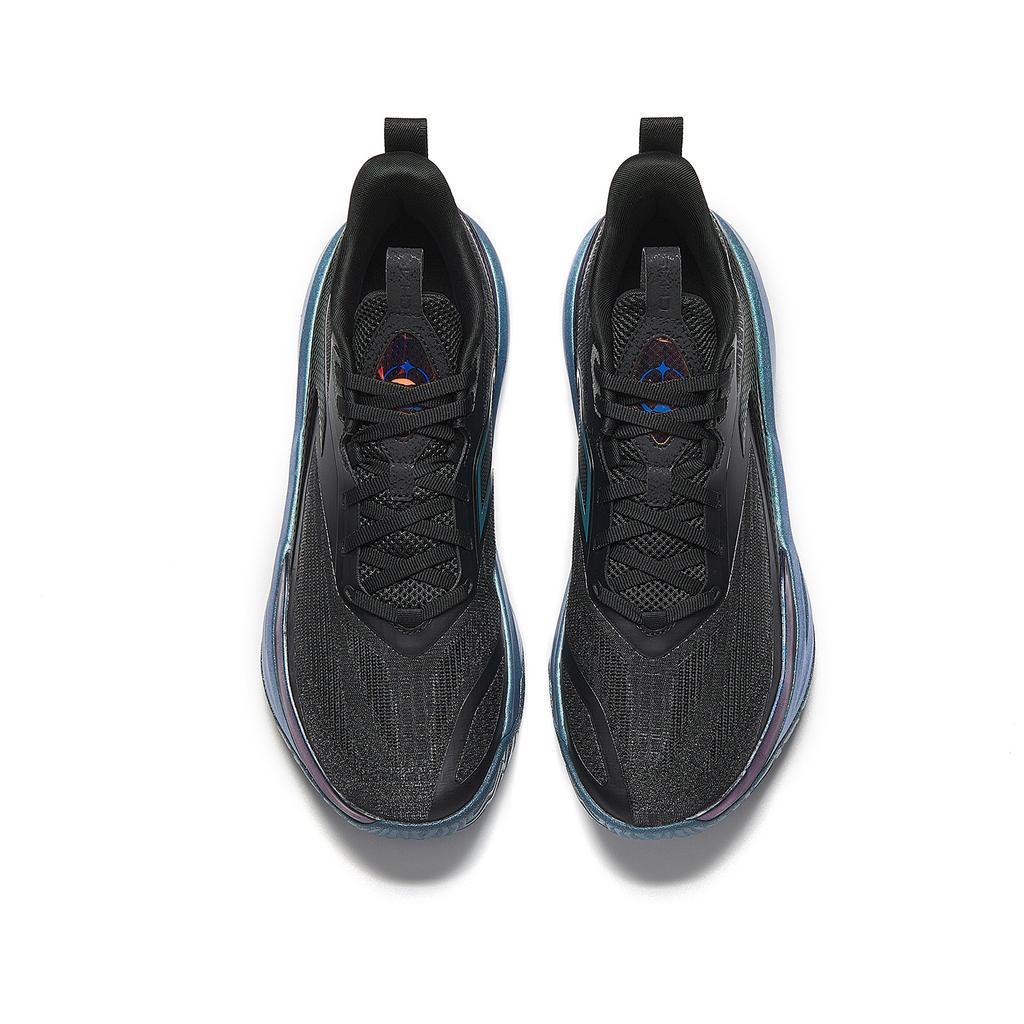 Anta Chasing Light Cushioning Abrasion Resistant Slip Resistant Low top Basketball Shoes Men's Black Blue 912611108-4