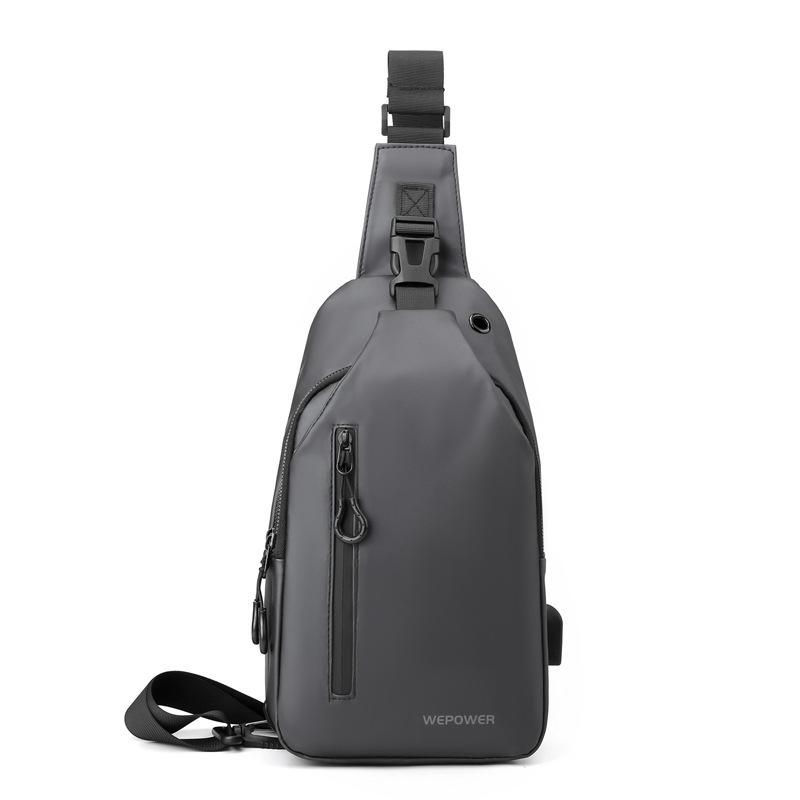 Men's Sling Bag Multi-Functional Chest Bag with Headphone Jack Modern Crossbody Bag for Phone & Essentials