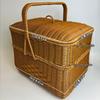 Rectangular Double Compartment Woven Bamboo Gift Basket