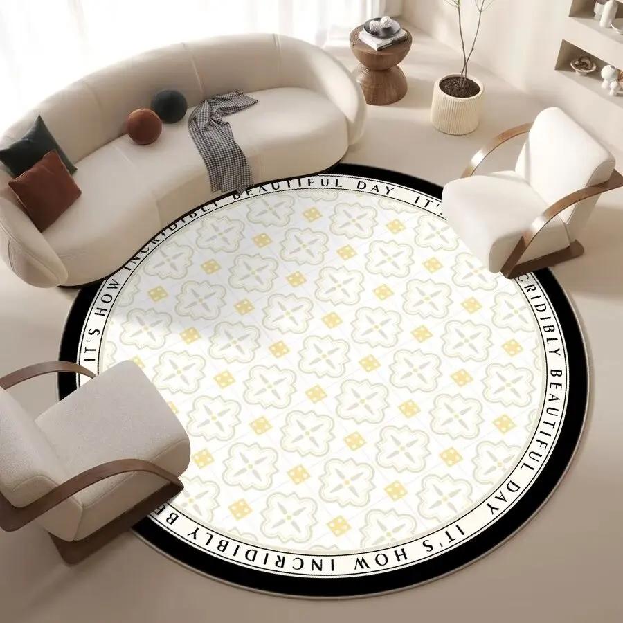 Nordic White Round Carpet Living Room Decoration Fluffy Soft Rugs for Bedroom Bedside Floor Mat Home Washable Non-slip Rug