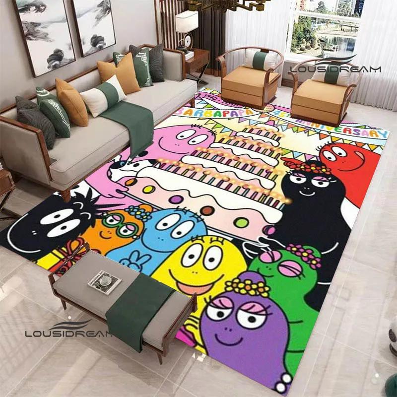 Barbapapa Cartoon Printed Carpet Non-slip Carpet Yoga Mat Door Mat Photography Props Kitchen Mat Home Area Rug Birthday Gift