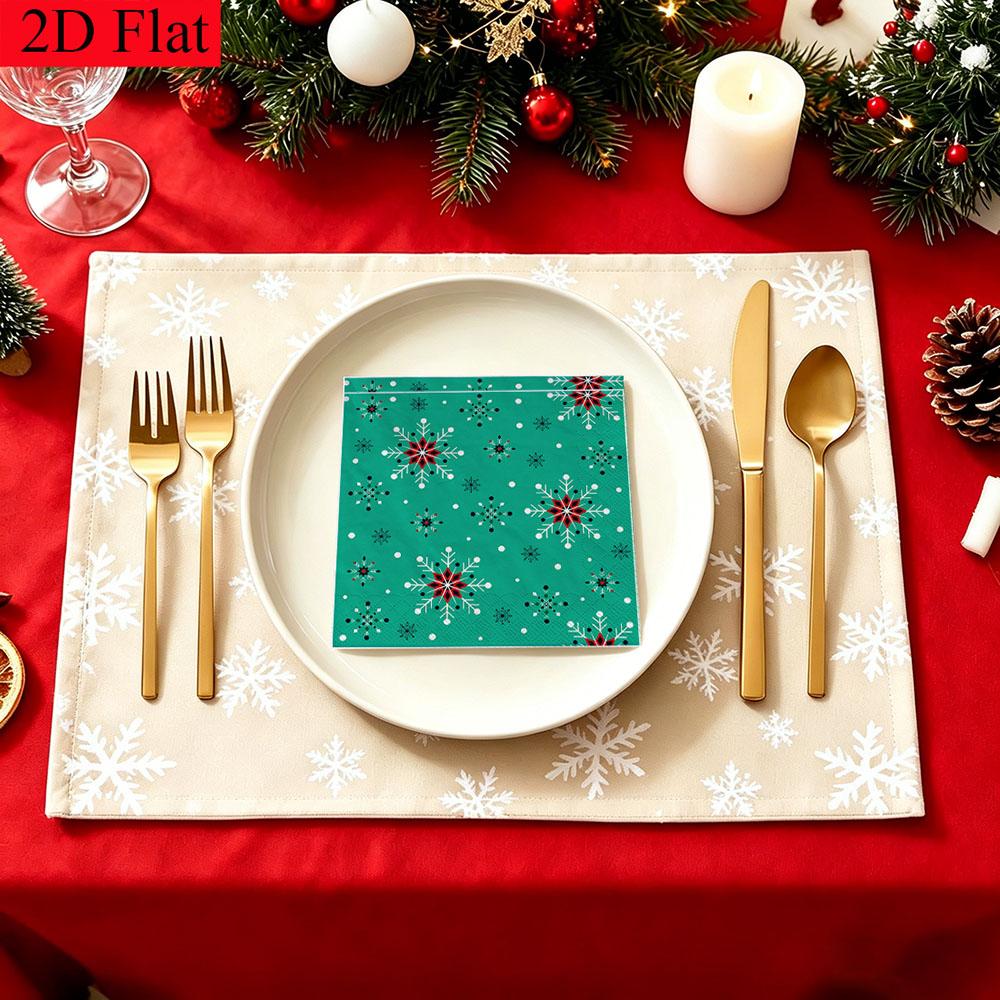 20pcs Disposable Napkins with Snowflake Pattern Print for Wedding,Parties,and Daily Use for Thanksgiving Fall Christmas Table Decoration