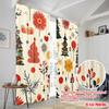 2pcs,2D Plane Printing Print Curtains Christmas Tree Bauble Floral (2) Polyester Woven (without Rod) All Seasons for Living